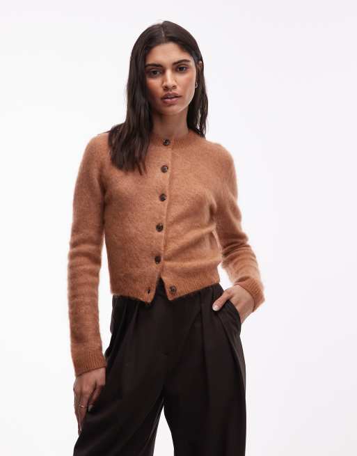 & Other Stories cardigan in misto mohair e lana color cammello, 1 di 4