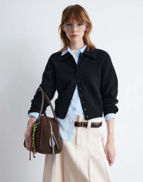 & Other Stories - Cardigan nero in maglia con colletto e bottoni sul davanti - view 1