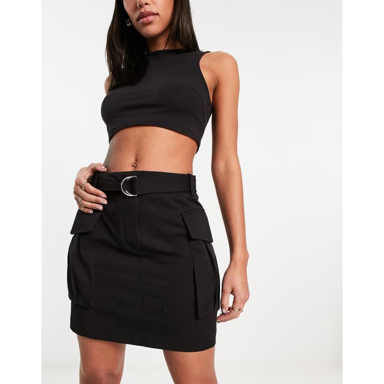 Cargo mini shop skirt black