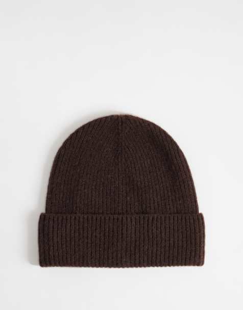 & Other Stories cashmere beanie in dark brown - view 1