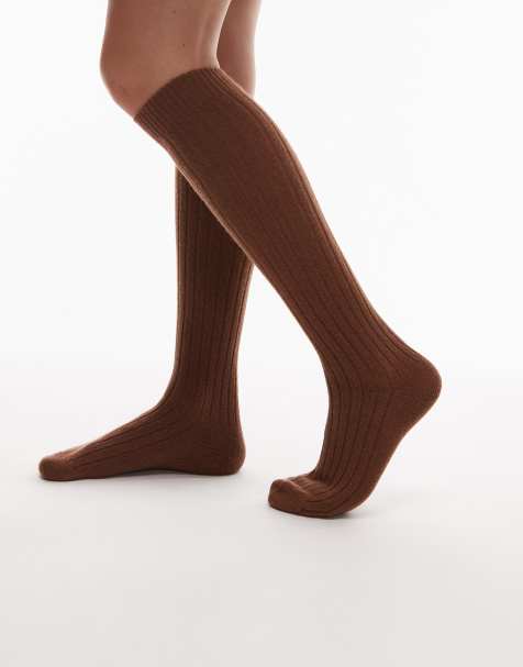 & Other Stories cashmere blend knee socks in brown - view 1