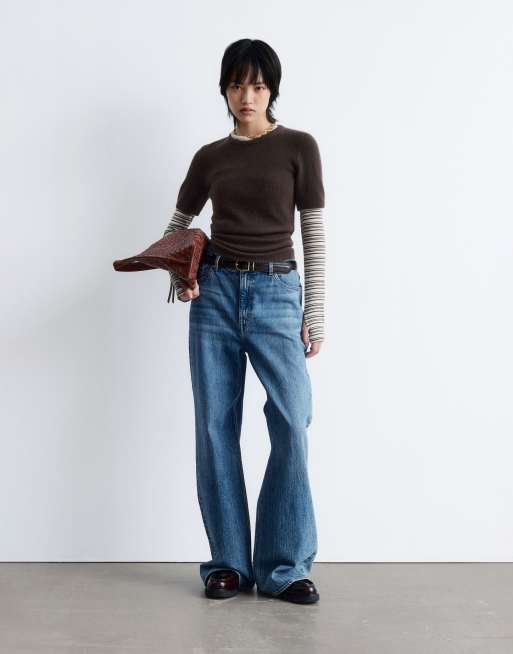 & Other Stories cashmere fine knit top in dark brown, 2 of 4