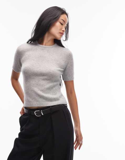 & Other Stories cashmere fine knit top in grey - view 1