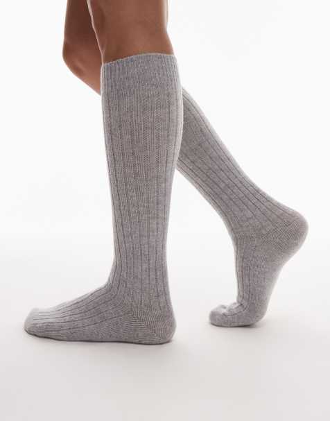 & Other Stories cashmere knee high socks in grey melange - view 1