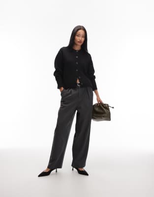 & Other Stories Cashmere Relaxed Cardigan With Step Hem Detailing In Black