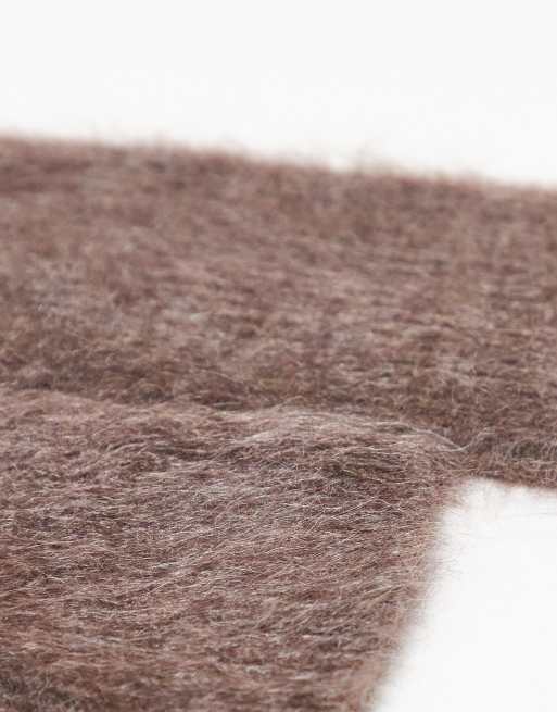 & Other Stories cashmere wool long gloves in dark brown, 2 of 3