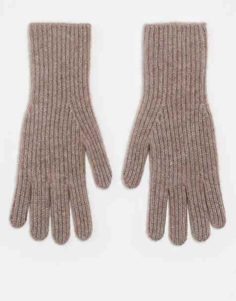 & Other Stories cashmere wool premium gloves in mole - view 1