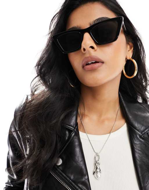 & Other Stories cat eye sunglasses in black, 4 of 4
