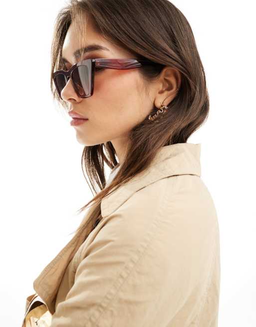 OTHER STORIES Stylish Brown Cat Sunglasses Polarized Cat-Eye Acetate Sunglasses - Brown - & Other  main image 4