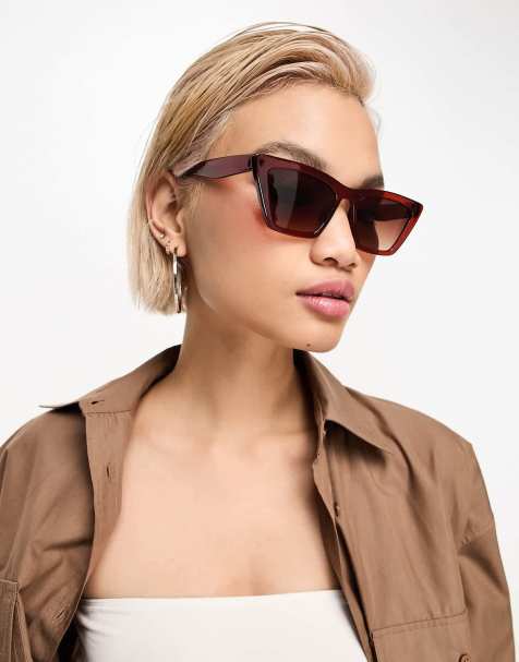 & Other Stories cat eye sunglasses in burgundy - view 1