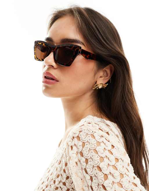 & Other Stories cat eye sunglasses in dark tortoiseshell | ASOS display picture 2