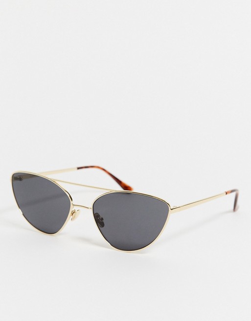 & Other Stories cat eye thin rim sunglasses in black
