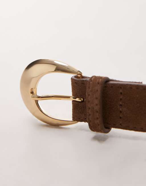 & Other Stories - Ceinture en daim avec boucle ronde - Marron, 2 de 3