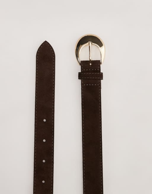 & Other Stories - Ceinture en daim avec boucle ronde - Marron, 2 de 3