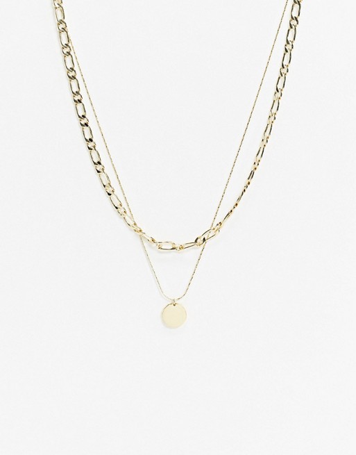& Other Stories chain and pendant multirow necklace in gold
