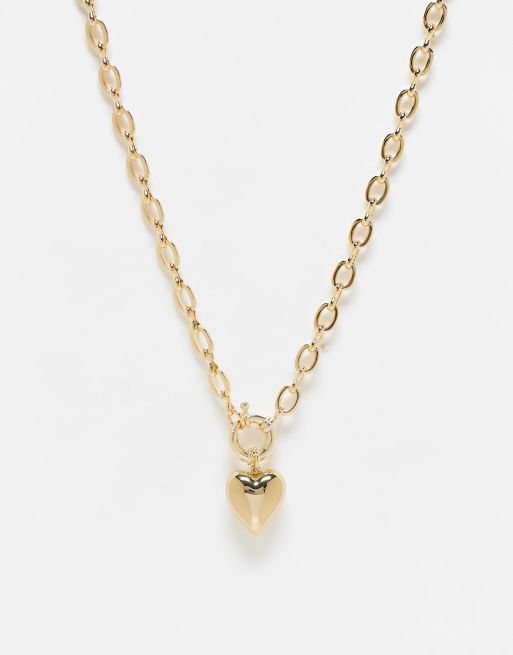 & Other Stories chain necklace with heart pendant in gold