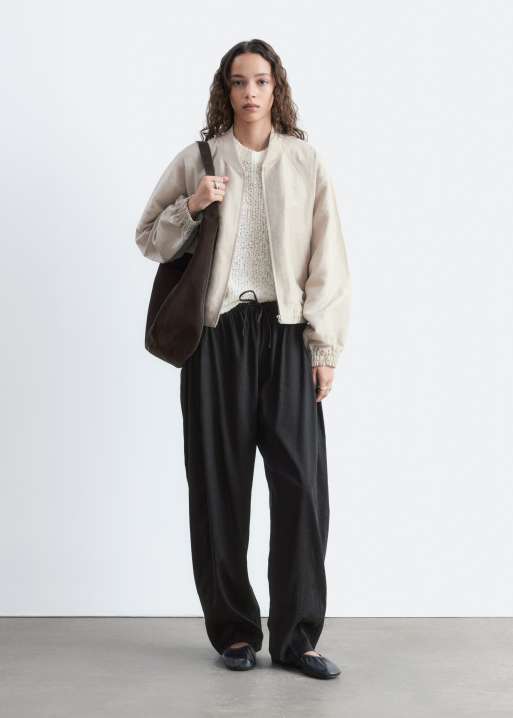 & Other Stories - Chaqueta bomber blanco hueso de satén mate, 5 de 5