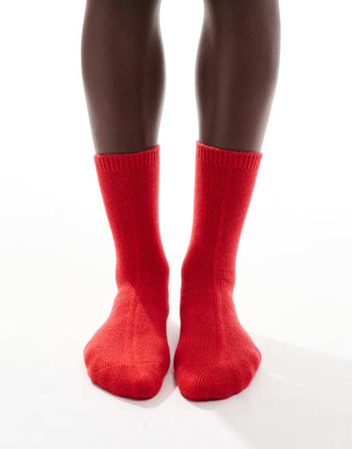& Other Stories - Chaussettes en laine de qualité supérieure - Rouge, 2 de 4