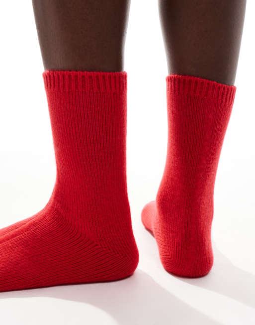 & Other Stories - Chaussettes en laine de qualité supérieure - Rouge, 4 de 4