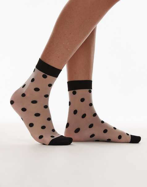 & Other Stories - Chaussettes transparentes à pois - Noir - view 1
