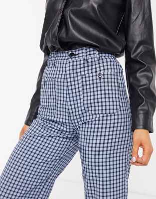 checkered tailored pants
