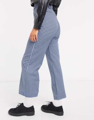 Other stories wide leg best sale trousers in green check