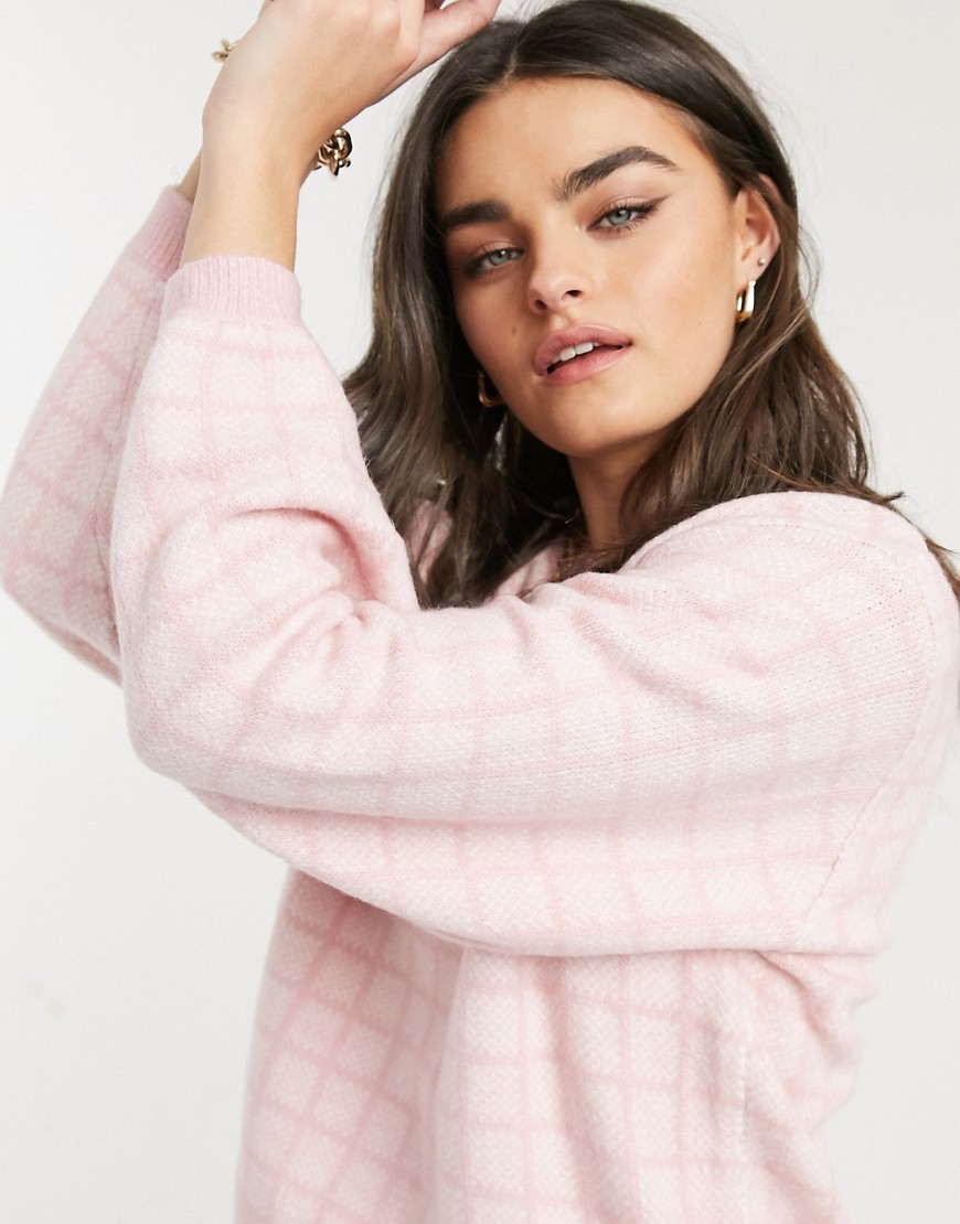 Other Stories &  Checked Sweater In Pink