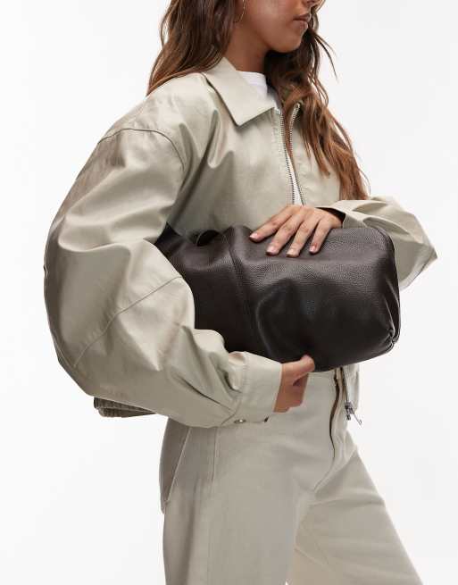 & Other Stories - Chokoladebrun lille tote-håndtaske i læder, 2 af 4