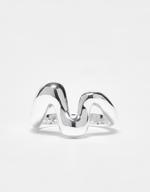 & Other Stories chunky abstract ring in silver, 3 of 3