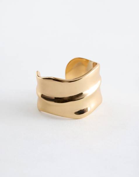 & Other Stories chunky bracelet cuff in gold - view 1