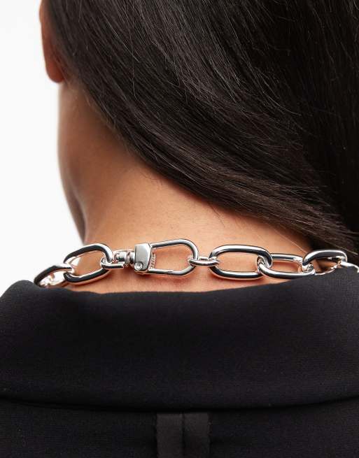 & Other Stories chunky chain necklace in silver, 2 of 3