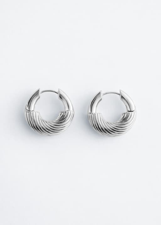 & Other Stories - Chunky gedraaide oorringen in zilver, 3 van 4