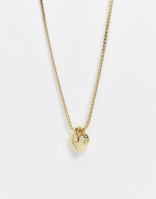 & Other Stories chunky heart necklace in gold