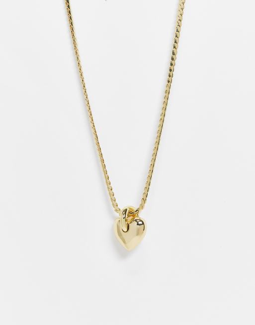 Chunky heart deals necklace gold