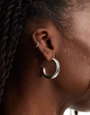 & Other Stories chunky hoop earrings in silver