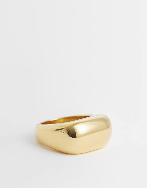 & Other Stories - Chunky rechthoekige ring in goud - view 1