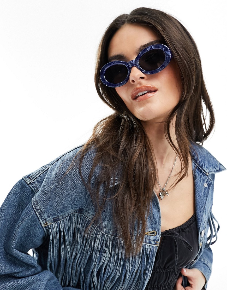 & Other Stories chunky round sunglasses in blue