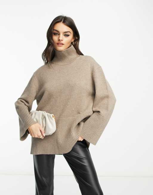 & Other Stories chunky turtleneck jumper in mole | ASOS