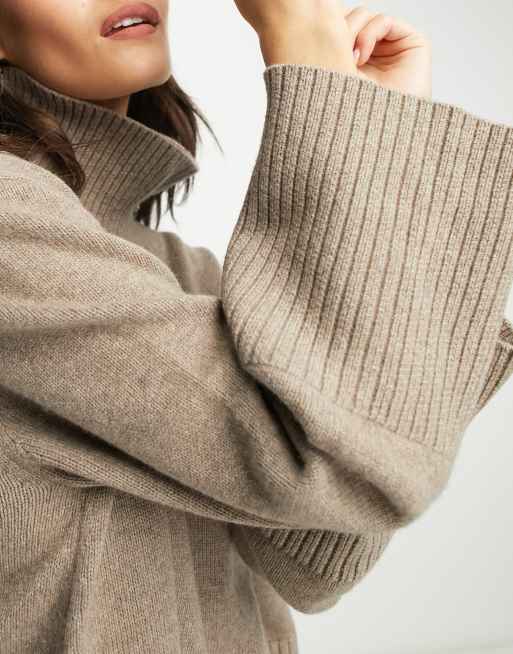 & Other Stories chunky turtleneck jumper in mole | ASOS