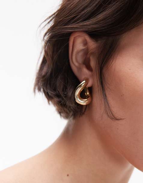 & Other Stories chunky twisted hoop earrings in gold - view 1