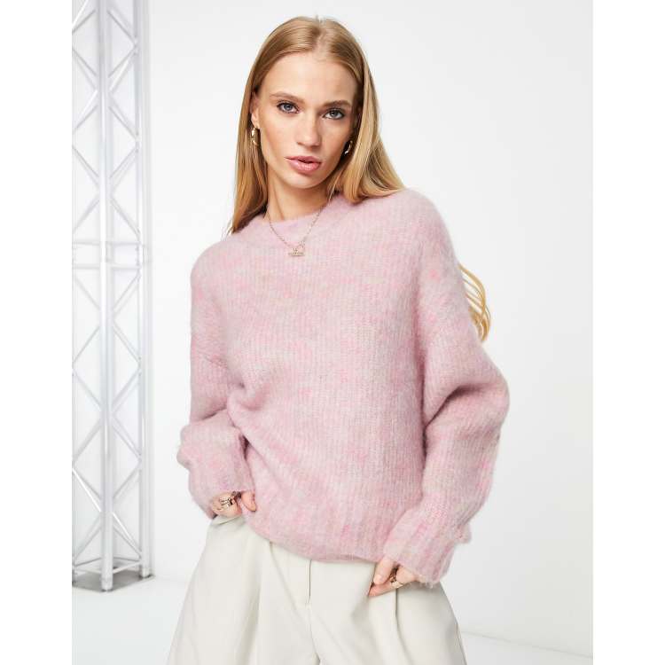 & Other Stories chunky wool blend sweater in pink melange