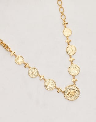 & Other Stories Circle Hammered Texture Short Necklace In Metallic
