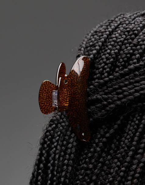 & Other Stories classic claw clip in dark leopard print  - view 1