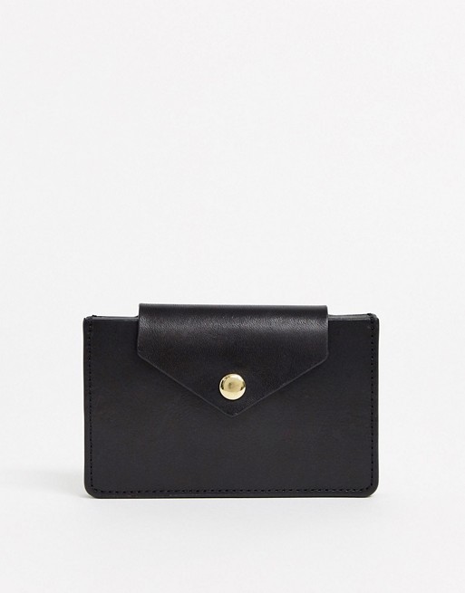 & Other Stories classic leather cardholder in black