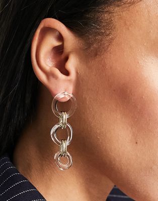 & Other Stories clear chain link pendant earrings in clear