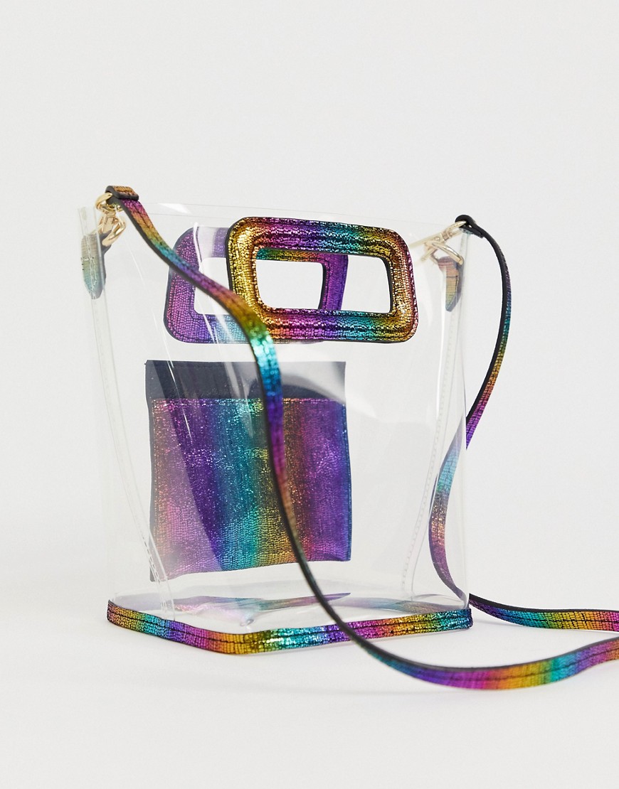 & Other Stories clear rainbow mini tote bag