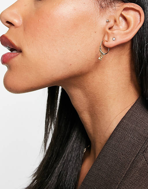 Clover Star Goldtone Earrings