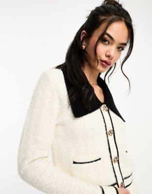 & Other Stories co-ord alpaca and wool blend cardigan in off-white with gold thread - ASOS Price Checker