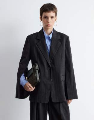 & Other Stories & Other Stories co-ord blazer with cinch back detail in grey