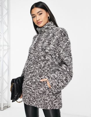 & Other Stories co-ord boucle yarn high neck jumper in grey